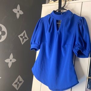 A fun blouse - pleated at the shoulders to give a slight puffy sleeve